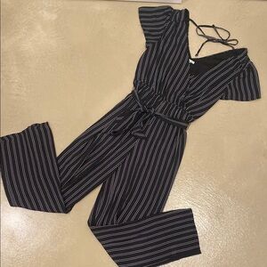 Striped Black Jumpsuit